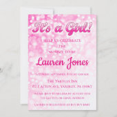 女の子の赤ちゃんのシャワー招待状 招待状 (正面)