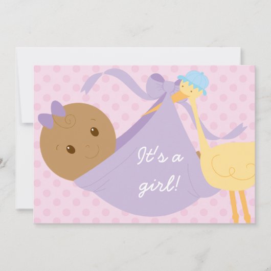 女の子の赤ちゃんのシャワー招待状 招待状 (正面)