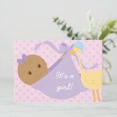 女の子の赤ちゃんのシャワー招待状 招待状 (スタンド正面)