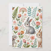 女の子の赤ちゃんのシャワー 花の招待状 招待状 (裏面)