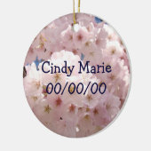 女の子の赤ちゃんの名前のオーナメント 誕生日 桜の花 セラミックオーナメント (左)
