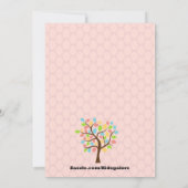 女の子の赤ちゃんを産むフクロウシャワー招待状 招待状 (裏面)