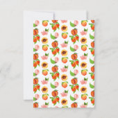 女の子の赤ちゃんシャワーに小さな桃が彼女の道にある サンキューカード (裏面)