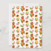 女の子の赤ちゃんシャワーに小さな桃が彼女の道にある 招待状 (裏面)