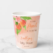 女の子の赤ちゃんシャワーに小さな桃が彼女の道にある 紙コップ (裏面)