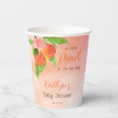 女の子の赤ちゃんシャワーに小さな桃が彼女の道にある 紙コップ (正面)