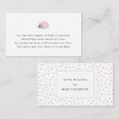 女の子の赤ちゃんシャワーのためのハリネズミのブックリクエストカード エンクロージャーカード (正面/裏面)