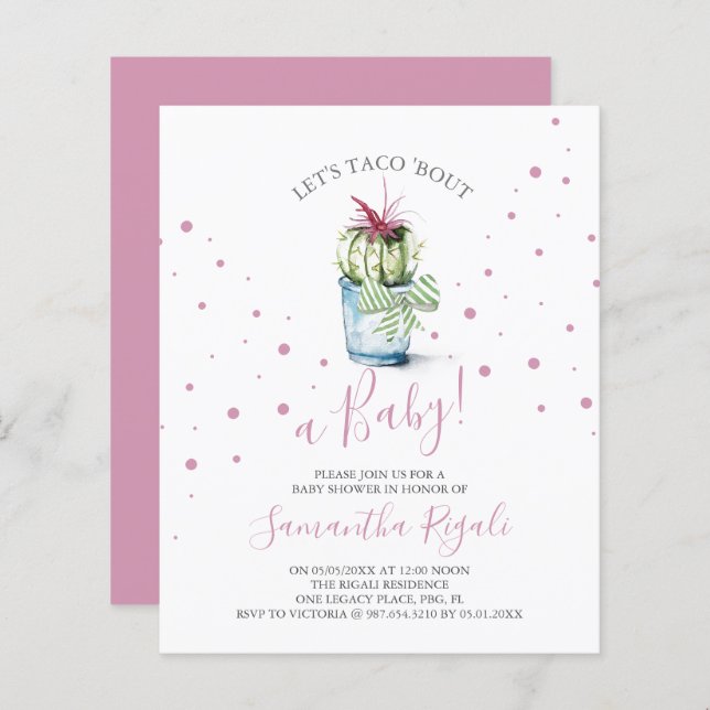 女の子の赤ちゃんシャワーのタコについて (正面/裏面)