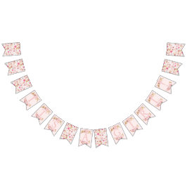 女の子の赤ちゃんシャワーのバナー – 赤面ピンク&金ゴールド バンティングフラッグ