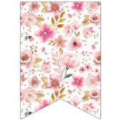 女の子の赤ちゃんシャワーのバナー – 赤面ピンク&金ゴールド バンティングフラッグ (第2の旗)