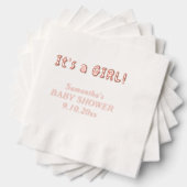 女の子の赤ちゃんシャワーの名前 箔ナプキン (インサイチュ (積み重ね))