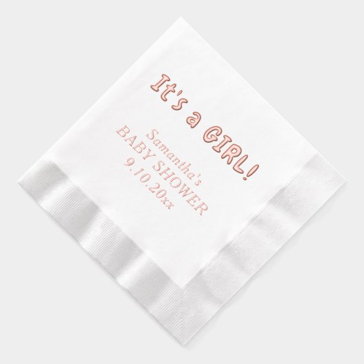 女の子の赤ちゃんシャワーの名前 箔ナプキン (右)