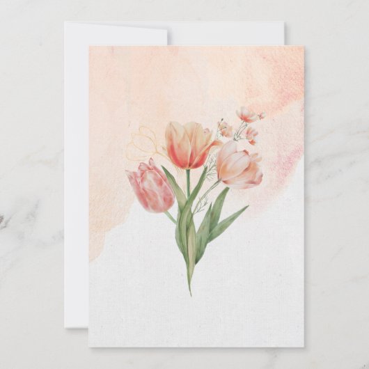 女の子の赤ちゃんシャワーの途中にある小さな野花 招待状 (裏面)