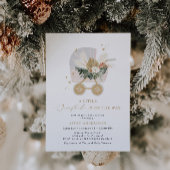 女の子の赤ちゃんシャワーの途中に小さな雪の結晶がある 招待状