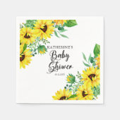 女の子の赤ちゃんシャワーぼほひまわり |ユーカリ スタンダードカクテルナプキン (正面)