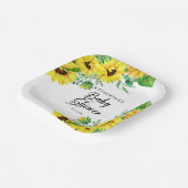 女の子の赤ちゃんシャワーぼほひまわり ユーカリ・パップ| ペーパープレート (傾斜あり)