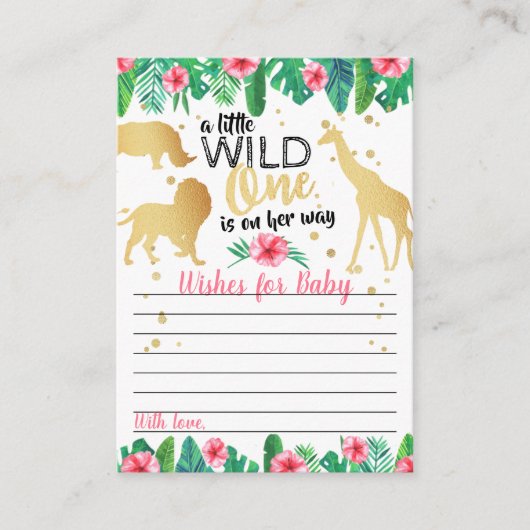 女の子の赤ちゃんシャワーを彼女の道にある小さな野生の人 アドバイスカード (正面)