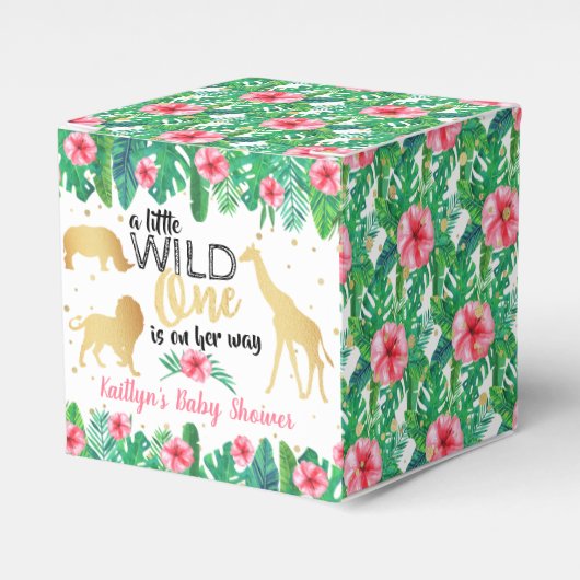 女の子の赤ちゃんシャワーを彼女の道にある小さな野生の人 フェイバーボックス (正面サイド)