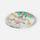 女の子の赤ちゃんシャワーを彼女の道にある小さな野生の人 ペーパープレート (アングル)