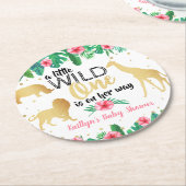女の子の赤ちゃんシャワーを彼女の道にある小さな野生の人 ラウンドペーパーコースター (アングル)