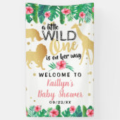 女の子の赤ちゃんシャワーを彼女の道にある小さな野生の人 横断幕 (縦)