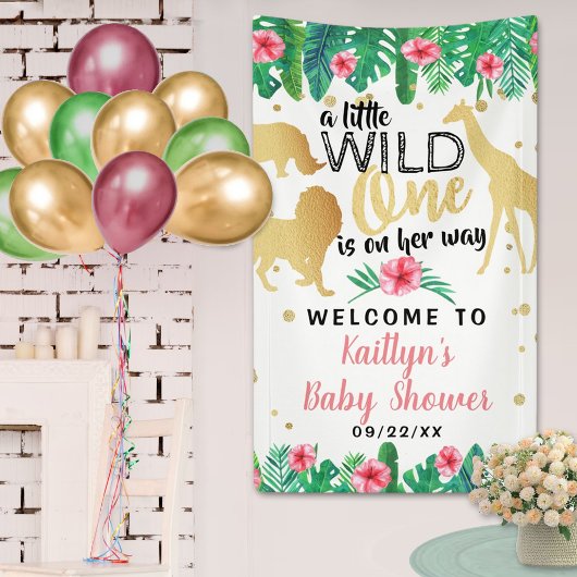 女の子の赤ちゃんシャワーを彼女の道にある小さな野生の人 横断幕