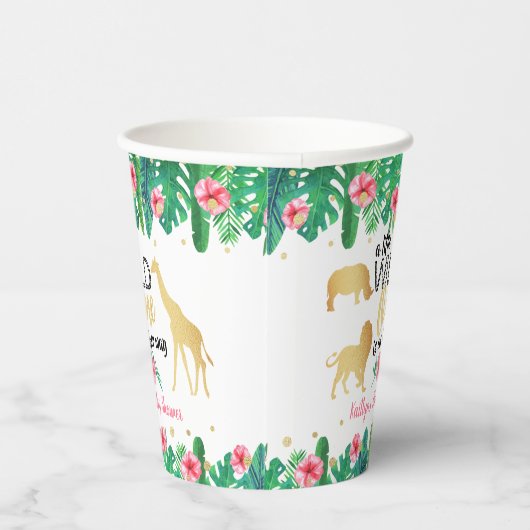 女の子の赤ちゃんシャワーを彼女の道にある小さな野生の人 紙コップ (右)