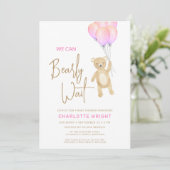 女の子の赤ちゃんシャワーを待つのは心底良い 招待状 (スタンド正面)