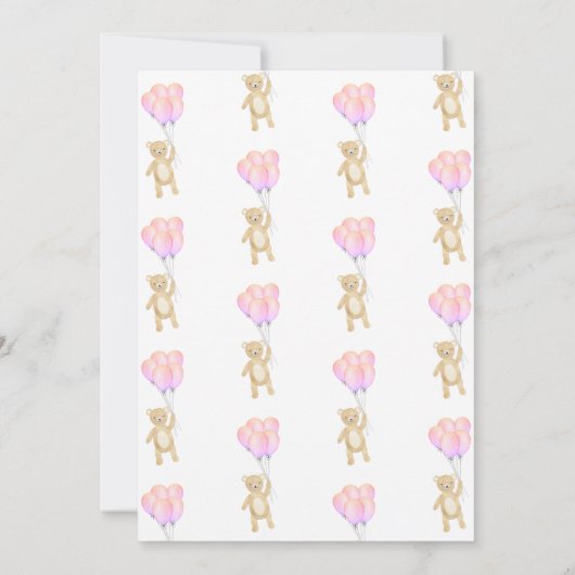 女の子の赤ちゃんシャワーを待つのは心底良い 招待状 (裏面)