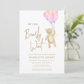 女の子の赤ちゃんシャワーを待つのは心底良い 招待状 (スタンド正面)