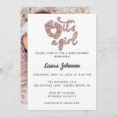 女の子の赤ちゃんシャワーカスタムバラスパーク 招待状 (正面/裏面)