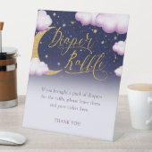 女の子の赤ちゃんシャワートゥインクルリトルスターオムツラッフル 台座サイン (インサイチュ)