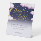 女の子の赤ちゃんシャワートゥインクルリトルスターオムツラッフル 台座サイン (正面)