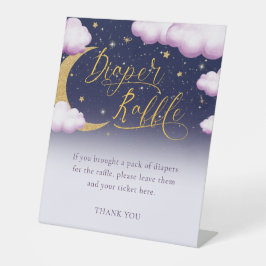 女の子の赤ちゃんシャワートゥインクルリトルスターオムツラッフル 台座サイン