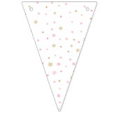 女の子の赤ちゃんシャワーパーティーの飾り。ピンク バンティングフラッグ (第1の旗)