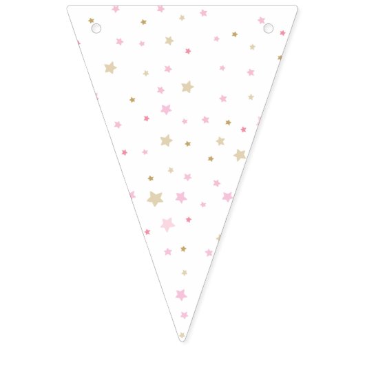 女の子の赤ちゃんシャワーパーティーの飾り。ピンク バンティングフラッグ (第1の旗)