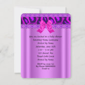 女の子の赤ちゃんシャワーパープルピンキヒョウ 招待状 (裏面)