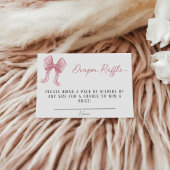 女の子の赤ちゃんシャワーピンクの弓おむつラッフル エンクロージャーカード