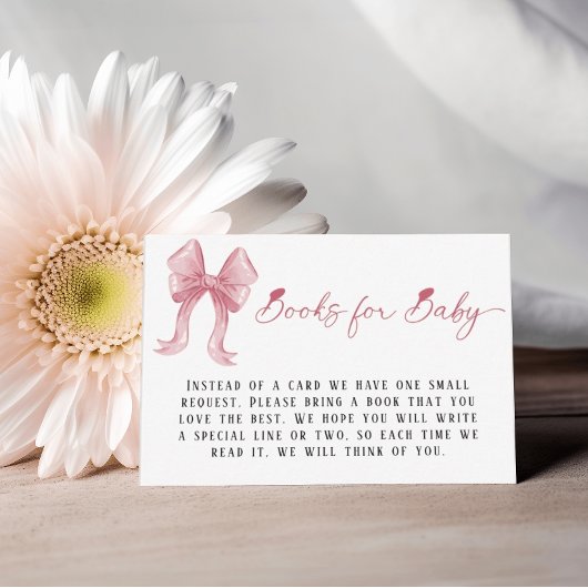 女の子の赤ちゃんシャワーピンクの弓ベビー エンクロージャーカード
