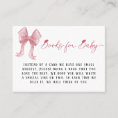 女の子の赤ちゃんシャワーピンクの弓ベビー エンクロージャーカード (正面)