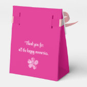 女の子の赤ちゃんシャワーピンクの水色の花 フェイバーボックス (裏面サイド)