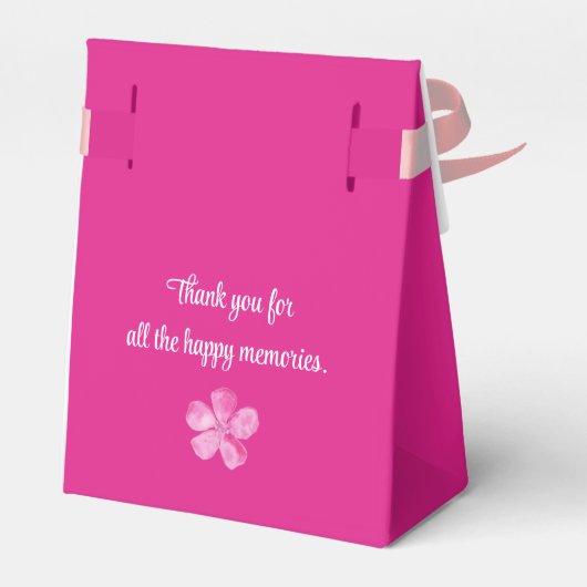 女の子の赤ちゃんシャワーピンクの水色の花 フェイバーボックス (裏面サイド)