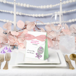 女の子の赤ちゃんシャワーピンクグリーンガラトル フェイバーボックス