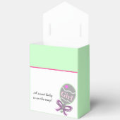 女の子の赤ちゃんシャワーピンクグリーンガラトル フェイバーボックス (見開き)