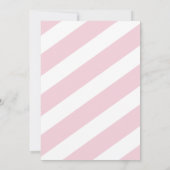 女の子の赤ちゃんシャワーピンクストライプ金ゴールド招待状 招待状 (裏面)