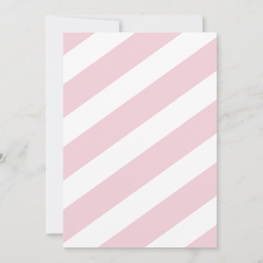 女の子の赤ちゃんシャワーピンクストライプ金ゴールド招待状 招待状 (裏面)