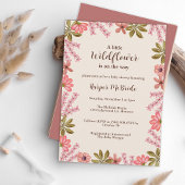 女の子の赤ちゃんシャワーフローラワイルドフラワーピンク甘かわいい 招待状