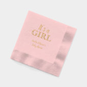 女の子の赤ちゃんシャワーベビージェンダー公開パーティー 箔ナプキン (左)