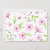 女の子の赤ちゃんシャワー写真手書きサンキューカード 招待状 (裏面)