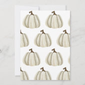 女の子の赤ちゃんシャワー小さなカボチャが途中にある 招待状 (裏面)